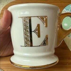 Letter E coffee tea mug